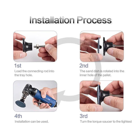 Installation process for Quick Change Grinding Disc Set 2 Inch Zirconia Coated Sanding Discs with TR Type III Roll Lock Pad.