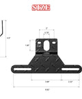 Heavy Duty Aluminum Trailer License Plate Mounting Bracket Kit dimensions and design, universal adjustable tag frame