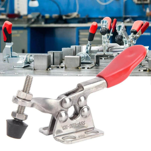 Set Of 2 GH-201-ASS Toggle Clamps Stainless Steel Quick Welding Fixtures For A Secure Hold 27 Kg Clamping Force 1.5 Mm Plate Thickness