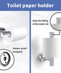 Six Piece Brushed Nickel Bathroom Hardware Set With Wall Mount Includes 23 Inch Towel Bar 17 Inch Towel Bar Toilet Paper Holder Towel Ring And 2 Hooks Made From SUS304 Stainless Steel Built Tough Rust Resistant For A Modern Bathroom Upgrade toilet paper holder design details