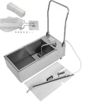 Heavy Duty Commercial Stainless Steel Fryer Oil Filter Machine 370W 110V Mobile Cart System For Restaurants with accessories.
