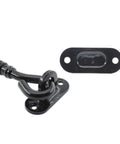 Two Pack Hook And Eye Latch Set Heavy Duty Stainless Steel Gate Latch Lock For Sliding Barn Doors Windows Shutters Garage Fence Closet And Shed Doors With Screws 4 Inch Black close-up.