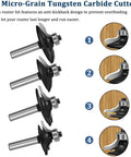 Dope 1/4 Inch Shank Router Bit Set For Door And Drawer Front Edging, 4 Piece Woodworking Milling Tools next to wood samples