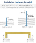 Gold Cabinet Pulls 10 Pack Five Inch Square Drawer Handles installation hardware diagram with measurements