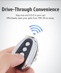 Remote Gate Opener For Sliding Driveway Gate With 100 Foot Range Lightweight Aluminum Controller in hand usage