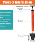 Heavy Duty High Pressure Toilet Plunger Kit With Curved Brush And Comfort Grip Gloves, All In One Drain Clog Buster For Bathroom Sink And Tub, Tough As Nails Game Changer. Features orange-red stainless steel toilet plunger with thickened handle.