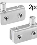 Two Pack Glass Pivot Hinge Set Stainless Steel For Cabinet Doors With Soft Close Hydraulic Damper Hidden Rotation Axis Quiet Anti Slam