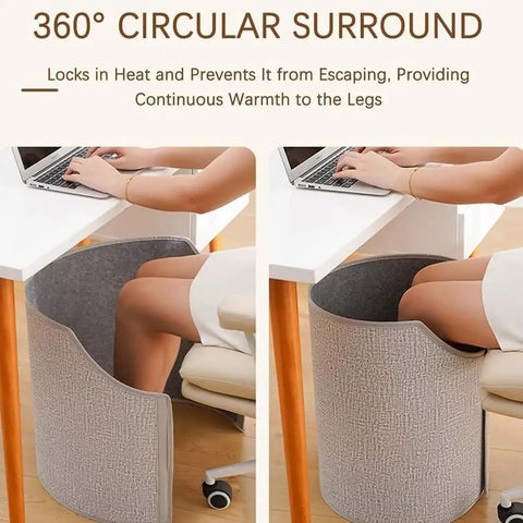Under Desk Leg Warmer For Office Comfort with Five Second Heating and Eight Speed Settings 360 Degree Fully Enclosed Heating
