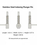 Industrial Grade Stainless Steel Indexing Plunger Pin With Ergonomic L Handle And Spring Loaded Snap Lock dimensions and details