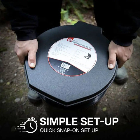 Heavy Duty Portable Camping Toilet Seat With Secure Snap Fit Lid For Standard Five Gallon Buckets And Straight Up Essential Bush Bathroom Gear For Road Trips Hiking Or Bug Out Bags
