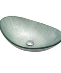 Bathroom Countertop Vessel Sink Bathroom Vessel Sink Counter Basin Ingot Shaped Wash Basin Tempered Glass Art Wash Basin with a smooth green finish.
