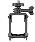 Avata 2 Drone Action Camera Mount Holder with adjustable angles, durable black aluminum build, showing 1/4 inch adapter screw.
