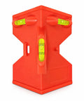 Spirit Level, Foldable Pipe, Fixed Pipe Corner Angle Gauge in red, featuring multiple levels for precise angle measurements.