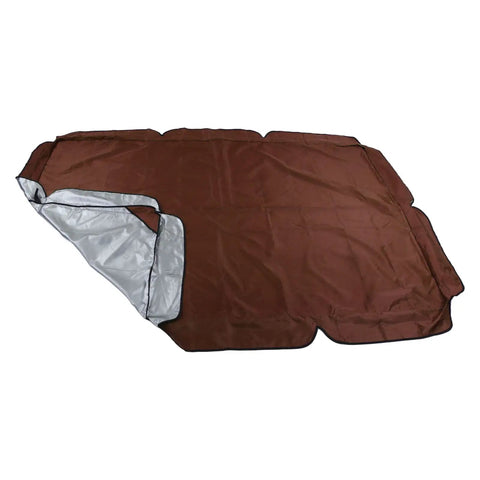 Weatherproof Porch Swing Canopy Cover 69x46.4 Inches, Silver Coated Roof, UV Shield, Reinforced Straps, Replacement Top, Outdoor Garden