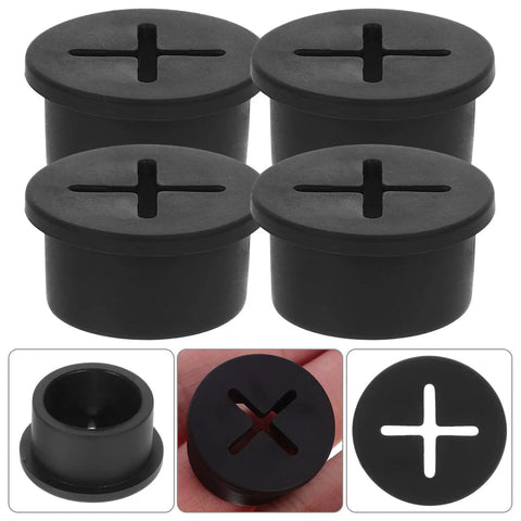 12 Pack Rubber Grommet Kit For Wiring, 20mm Round Black Desk Cable Management Grommets, Durable Rubber And Plastic Cable Hole Covers To Hide Wires, Protect Desks, And Clean Up Your Workspace. 20mm black rubber desk cable grommets with cross slots