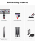 Outsize Origin Cordless Vacuum For Big Homes No Cord Convenience Full On Powerhouse Performance With 60 Minutes Run Time And Three Modes 90 Percent More Power Nickel Red accessories including motorhead, mini motorized tool, soft dusting brush, crevice tool, docking station, charger.