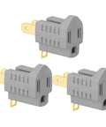 3 Pack Polarized 3 Prong To 2 Prong Grounding Adapter for Indoor Use 125V 15A Wall Plugs Converts 3 Pin To 2 Pin Gray Easy To Use