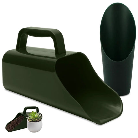 Garden Soil Scoop 2 In 1 Handy Grab And Go Multi Function Plastic Digging Tool For Potting And Transport Compact Hand Trowel With Mini Scoop