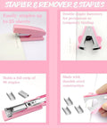Stapler, staple remover, and staples from Blue Desk Accessories Set 16 Piece Office Supplies Kit With Stapler Tape Dispenser Pen Holder