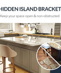 Beefy Hidden Island Countertop Support Bracket For Granite Kitchens Heavy Duty Steel Mounts shown under kitchen island