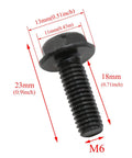 Rock Solid Reverse Thread Bolt Set Featuring M6 M7 M8 Hex Flange Screws, M6 bolt with dimensions, 8.8 grade carbon steel, anti-rust finish