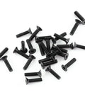 Heavy Duty M3 Hex Socket Screws And Nuts Kit In Alloy Steel, 250Pcs, Includes 150 Screws And 100 Nuts In 6 Lengths M3x6 8 10 12 16 20mm, Perfect For 3D Printing, Woodworking, Sheet Metal And Home Repairs, Flat Head. Black alloy steel M3 flat head hex socket screws shown on white