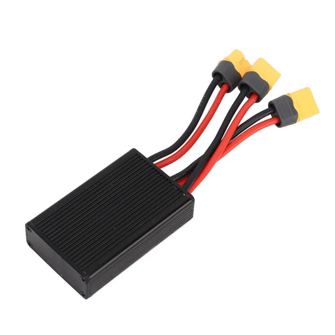 Premium Aluminum Alloy Heavy Duty Dual Battery Pack Switch Balancer with XT60 plugs for electric vehicle upgrades.