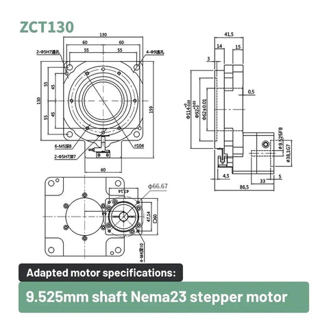 Top Tier CNC Electric Rotary Table With Hollow Core Slick 360 Degree Rotation Hella Stable Workholding Platform built tough, technical drawing.