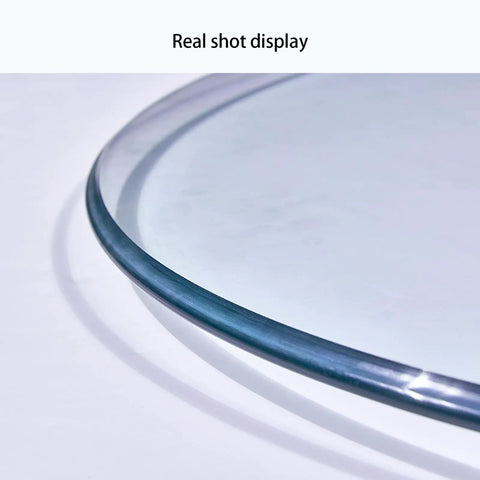Edge view of Tempered Glass Lazy Susan Turntable For Dining Tables A Game Changer Glass Lazy Susan For Family Dinners And Birthday Parties