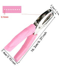 Portable Circle Hole Punch Tool For Craft Paper And Scrapbooking with pink soft grip, showing dimensions and 1/16 inch punch size.