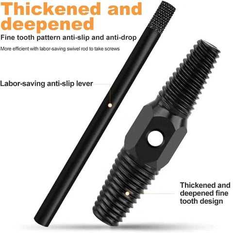 Dual Head Screw Extractor Kit For One Half And Three Quarter Inch Damaged Screws And Bolts, anti-slip lever and thickened design