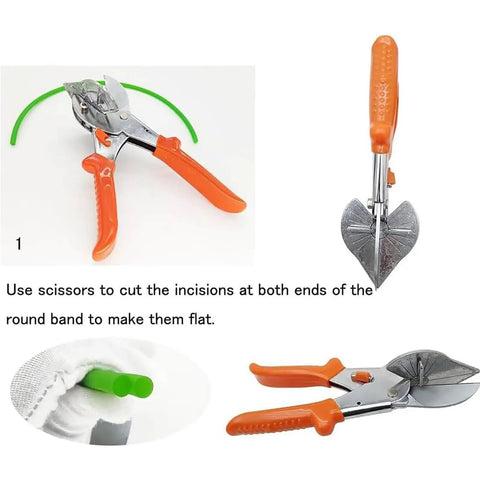 Heavy Duty Pu Belt Welder Kit With Adjustable Scissors And Precision Fixture For Hot Spot Repair Of Polyurethane Round Connectors And V Belts Featuring Durable Iron Shell And Ergonomic Grip For Professional Grade Heating Solutions, orange handles