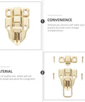 Retro Cabinet Duckbilled Toggle Hasp And Antique Padlock Kit For Small Jewelry Boxes In Golden Finish with screws