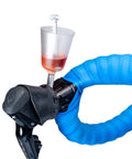 BKM12 Hydraulic Brake Bleed Kit For Mineral Oil shown with bleed funnel attached to bicycle handlebar brake lever.