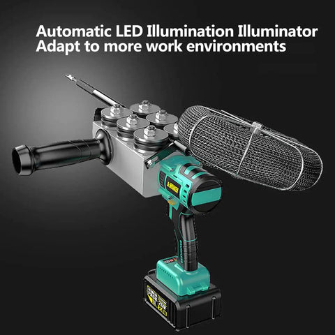 Kickass Cordless Fish Tape Wire Puller For Electricians With High Power Brushless Motor To Feed Wires Through Drywall No Sweat Needed By Tradesmen Wanting Serious Performance with LED Illumination.