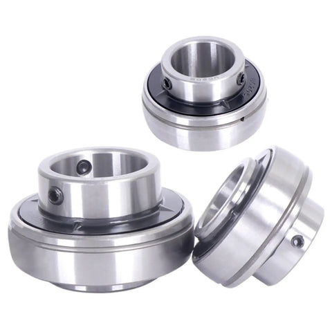 Tank Tough UC208 24 Double Row Spherical Roller Pillow Block Bearing Heavy Duty Chrome Steel, three angles showing assembly.