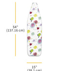 Pad-Elements Ironing Board Cover With Thick Sewn-In Fiber Pad, abstract pattern, size 54x15 inches.