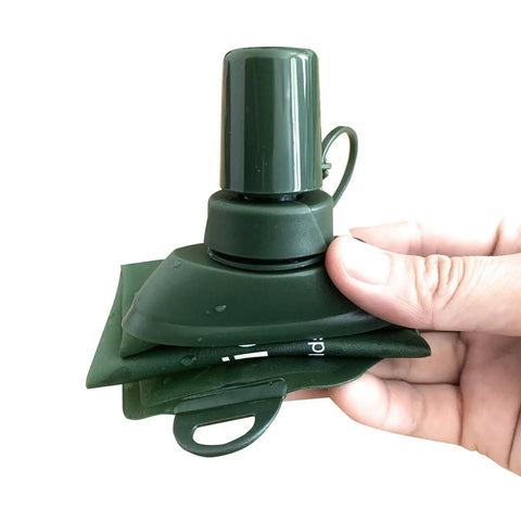 Foldable TPU Water Pouch Bottle For Outdoor Hydration Leakproof And Refillable Soft Flask held in hand, lightweight design