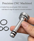 2 Pack 6L80 6L90 8L90 Transmission Thermostat Bypass Kit With CNC Machined Aluminum Valve And Buna O Rings in hand