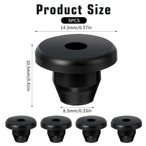 Five Sixteenth Inch Rubber Hydraulic Jack Oil Plugs Five Pack Universal Replacement Bung For Oil Reservoir Filler Hole