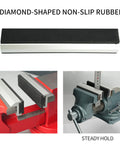 Vise Jaw Protective Covers Set Aluminum Rubber Protectors for Bench Vises on red and blue bench vise