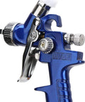 High Performance Pneumatic HVLP Gravity Feed Oil Paint Sprayer Hella Fine Atomization With Badass Overspray Control For Auto Body Furniture Panels And Creative Projects To Save Serious Cash On Supply close-up of nozzle and trigger mechanism.