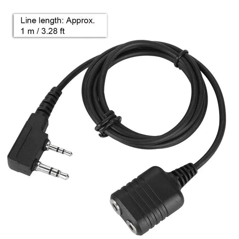 2 Pin K Type Microphone Extension Cable For Walkie Talkies And Headsets Universal 2 Pin Speaker Mic Cord Compatible With Kenwood Baofeng