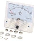 Analog DC Ammeter 0-500mA Panel Meter With 85C1 Dial, 2.5 Class Accuracy and mounting hardware, rectangle amp gauge