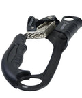 UIAA and CE Certified Hand Ascender for 8 to 13mm Rope Left Hand Black with Stainless Steel Cam and Nickel Plated Teeth