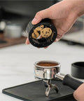 Killer Precision Espresso Coffee Grounds Distributor Needle For Portafilter Puck Prep Tools being used to level ground coffee.