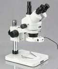 3.5X-180X Zoom Stereo Microscope With 144 LED Illumination And 1.3MP Digital Camera On A Pillar Stand For Circuit Boards, Dental Appliances, And Precision Inspection Pro Grade Desk Top Lab Gear, white