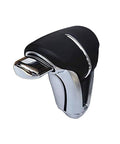 Must Have Car Shift Knob Repair Kit With Premium Leather Wrap For 2017 To 2021 Models Like Honda Civic. chrome and black leather shift knob cover