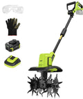 20V Cordless Tiller Cultivator With 4Ah Battery And Fast Charger Included 300 RPM Garden Rototiller For Home Garden 9 Inch Width