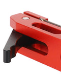 Close-up view of the aluminum alloy Hold Down Clamp 20mm Quick Release Horizontal Clamp With 3 Level Adjustable Tension for woodworking.